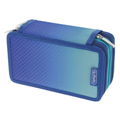 Penar Echipat, 3 Fermoare, 31 Piese, Motiv Dip Dye, Culoare Albastru / Turcoaz, Herlitz