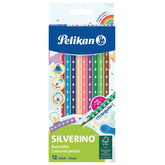 Creioane Colorate, Silverino, 12 culori/set, 700634, Pelikan