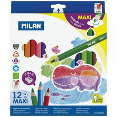 Creioane colorate, MAXItri , 12 culori/set, Milan