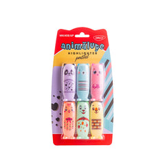 Textmarkere, Mini Animăluțe Pastel, 6 culori / set, MK408/6P, Daco