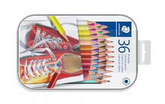 Creioane colorate, 36 culori/set, Cutie Metalică, Staedtler