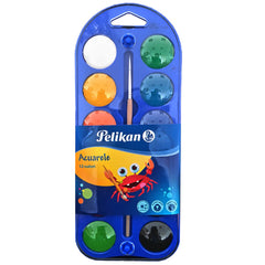 Acuarele Pastilă, 12 culori/set, Pensulă, Pelikan