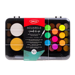 Acuarele, 53 Culori, Pensulă, AR053, Daco