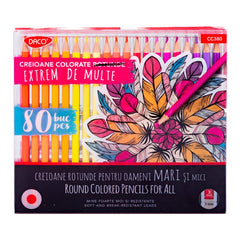 Creioane colorate, 80 culori/set, Daco