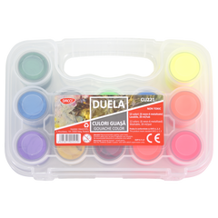 Culori Guașă, 12 culori/set, Duela, CU221, Daco