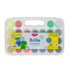 Culori Guasă, 25 culori/set, Brilia, CU225, Daco