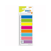 Index Plastic, Color Neon Transparent, + Riglă, 45 x 12 mm, 8 x 25 file/set, Stick"n