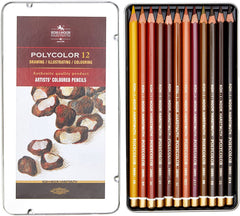 Creioane colorate, Brown Line, 12 culori/set, Polycolor Koh-I-Noor