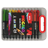 Markere cu Vopsea Acrilică, Vârf Pensulă, 24 culori/set, MOCALO M&G