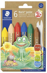 Creioane Cerate, 6 culori/set, Noris Junior, Staedtler
