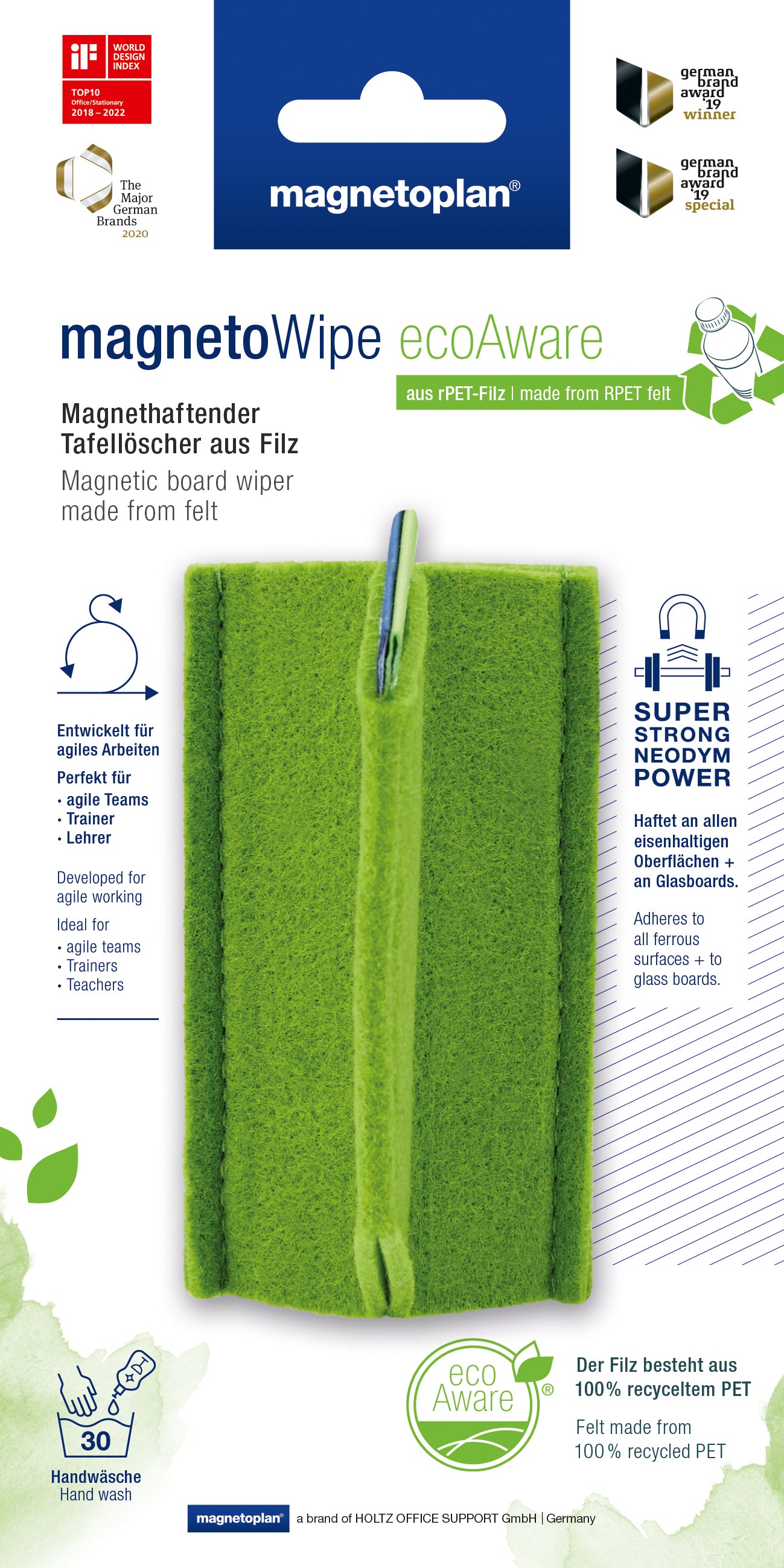 Burete Magnetic Fetru EcoAware, MAGNETOPLAN