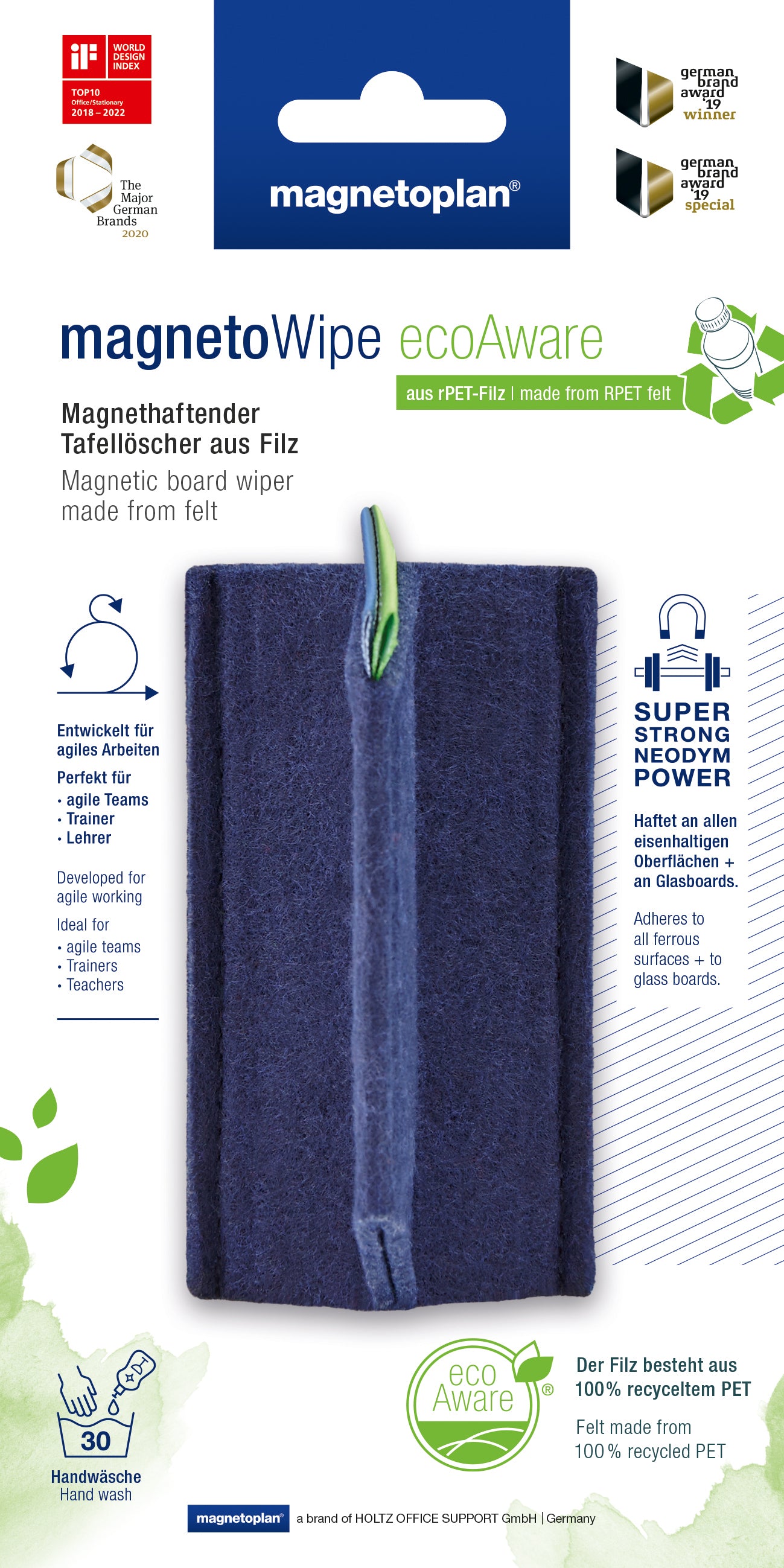 Burete Magnetic Fetru EcoAware, MAGNETOPLAN