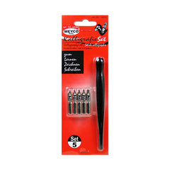 Set Pentru Caligrafie, 5 Peniţe & Toc, Meyco, 14002