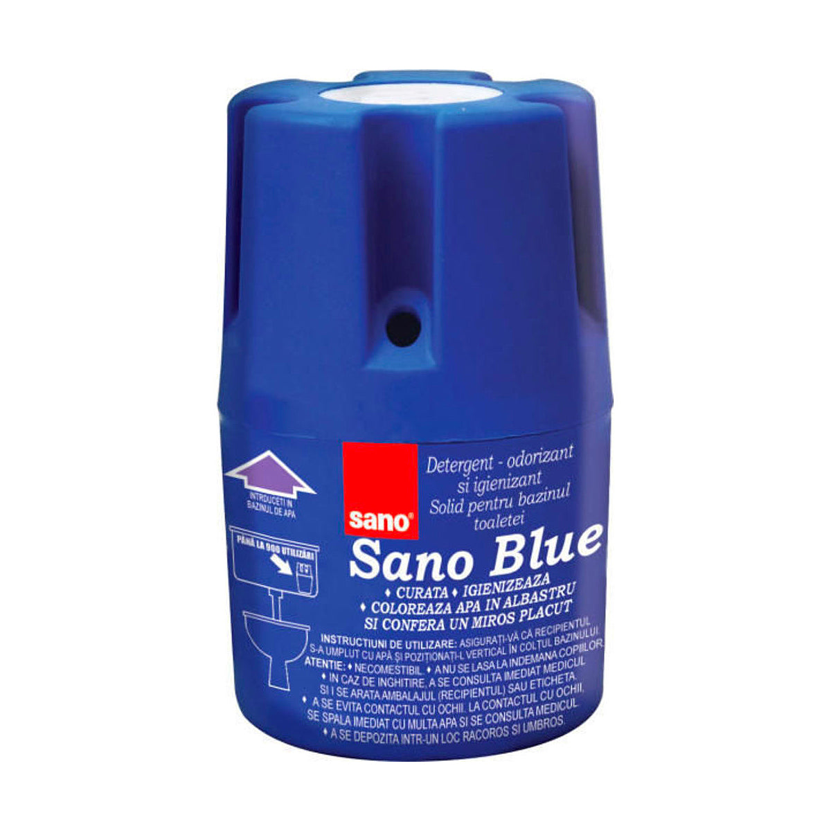Odorizant Solid Pentru Bazin WC, 150 Grame, Blue Flash, Sano, 287607