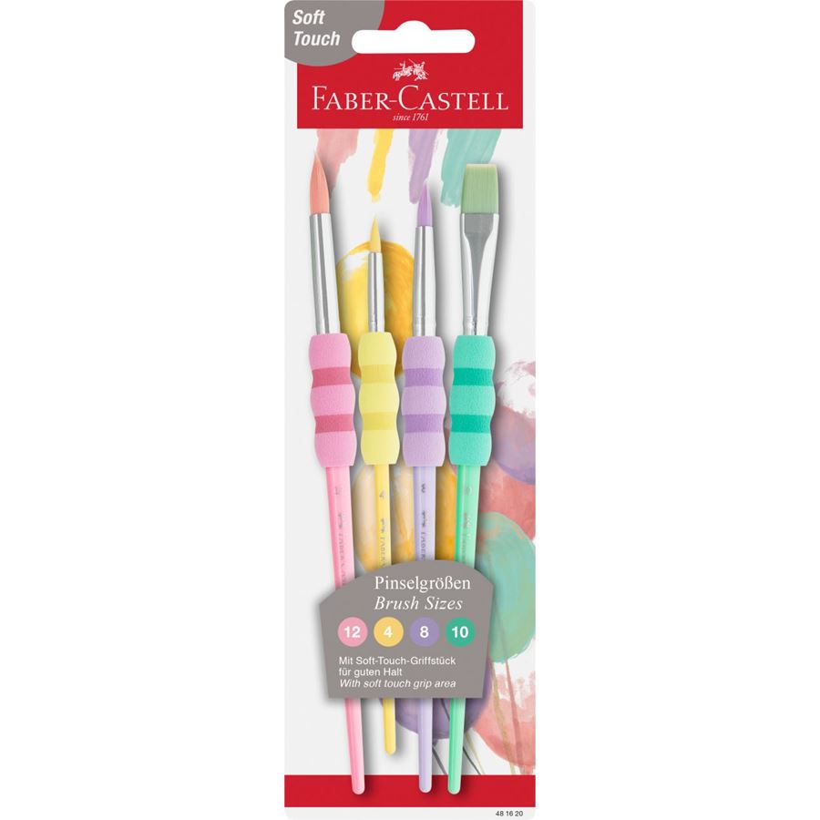 Pensule Sintetice Pastel, 4 buc/set, Faber Castell