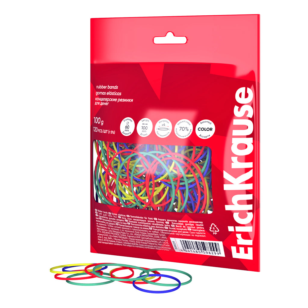 Bandă din Cauciuc, Elastic Bani, 100g/punga, ErichKrause