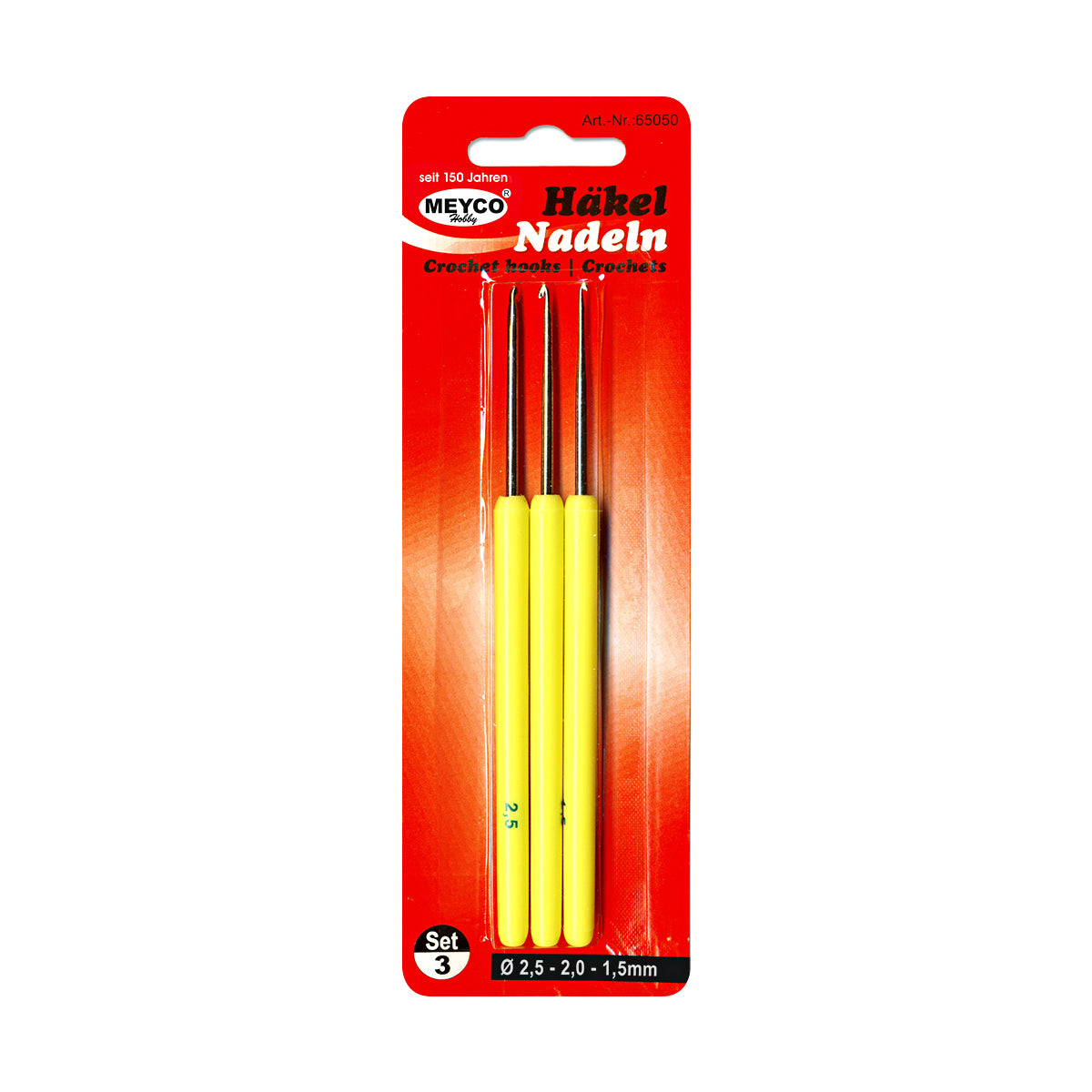 Set Ace Pentru Croşetat, Diferite Diametre, 3 Bucăţi, Meyco, 65050