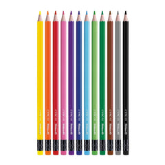 Creioane Colorate, cu Radieră, 12 culori/set, 700689, Pelikan