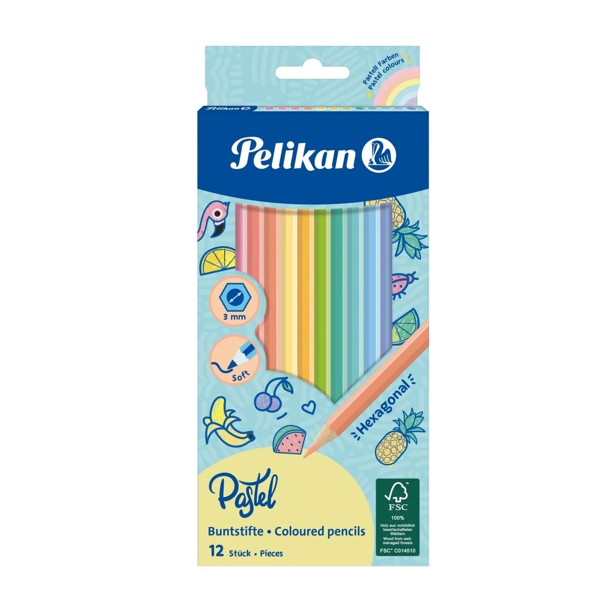 Creioane Colorate, Pastel, 12 culori/set, 701143, Pelikan