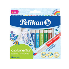 CariocI Colorella Textil, 12 culori/set, Pelikan
