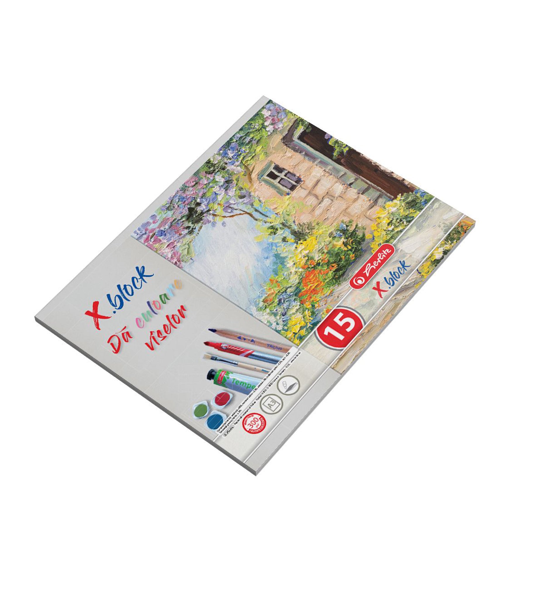 Bloc Desen, A3, 15 File, A3, 120g/mp, 250g/mp, 300g/mp, X.Block, Herlitz