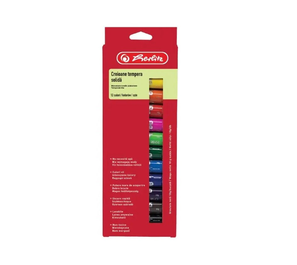 Tempera Creion, 12 culori/set, Herlitz