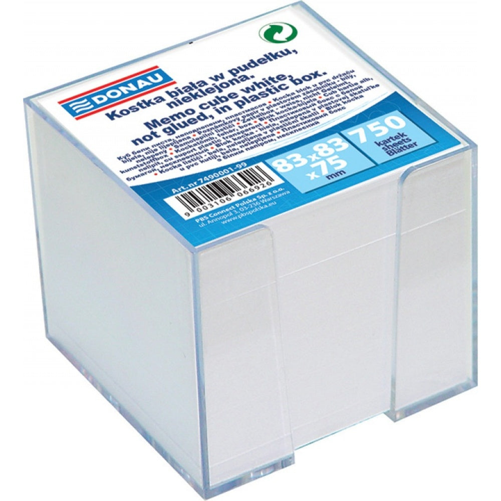 Cub Hârtie cu Suport Plastic, 92 x 92 x 82 mm, 750coli, Donau