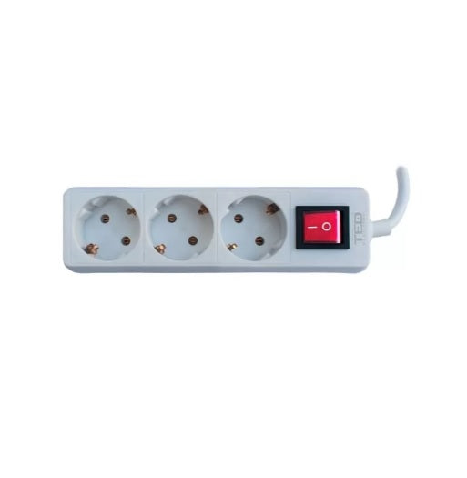 Prelungitor 5 Metri 3 Prize Schuko + Întrerupător, Cablu 3 x 1 mm ALB 1TED5M3P+I, Ted Electric