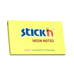 Notes Autoadeziv Neon, 76 x 127 mm, 100 file, Stick"n