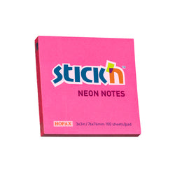 Notes Autoadeziv Neon, 76 x 76 mm, 100 file, Stick"n