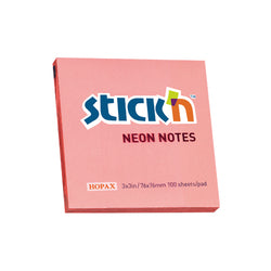 Notes Autoadeziv Neon, 76 x 76 mm, 100 file, Stick"n