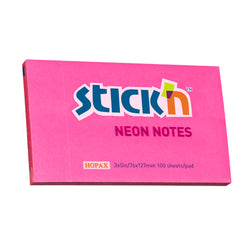 Notes Autoadeziv Neon, 76 x 127 mm, 100 file, Stick"n