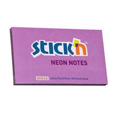 Notes Autoadeziv Neon, 76 x 127 mm, 100 file, Stick"n