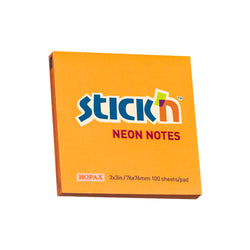 Notes Autoadeziv Neon, 76 x 76 mm, 100 file, Stick"n