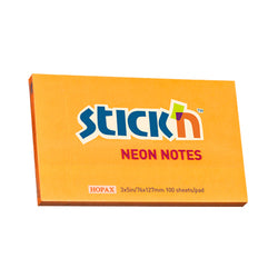 Notes Autoadeziv Neon, 76 x 127 mm, 100 file, Stick"n