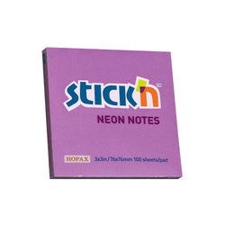 Notes Autoadeziv Neon, 76 x 76 mm, 100 file, Stick"n