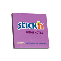 Notes Autoadeziv Neon, 76 x 76 mm, 100 file, Stick"n
