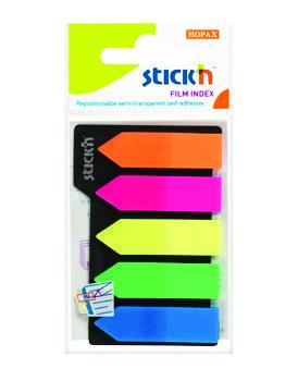 Index Plastic Color, 45 x 12 mm, 5 x 25 file/set, Stick"n