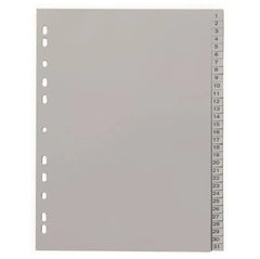 Index Plastic Gri, A4, Numeric 1-31, Optima