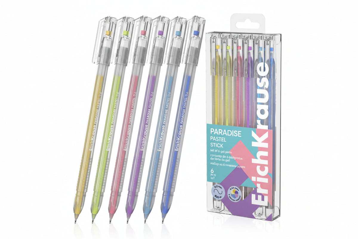 Set Pix cu Gel, Paradise Stick Pastel, 6 buc/set, 0.6 mm, ErichKrause