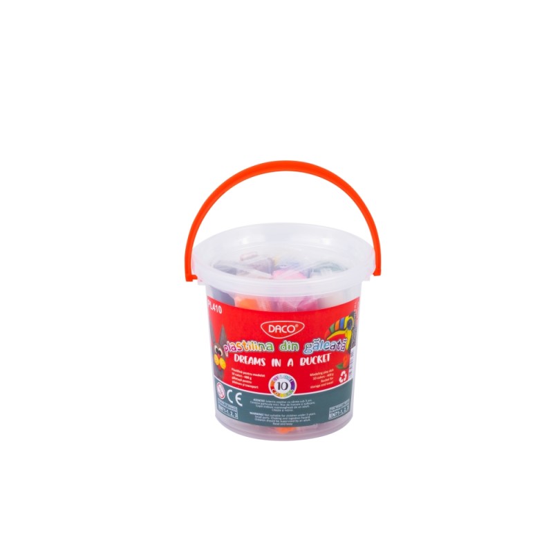 Plastilină, 10 culori, în Galeată, Daco