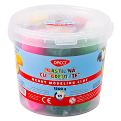 Plastilină, 10 culori, în Găleată, PL1510, Daco