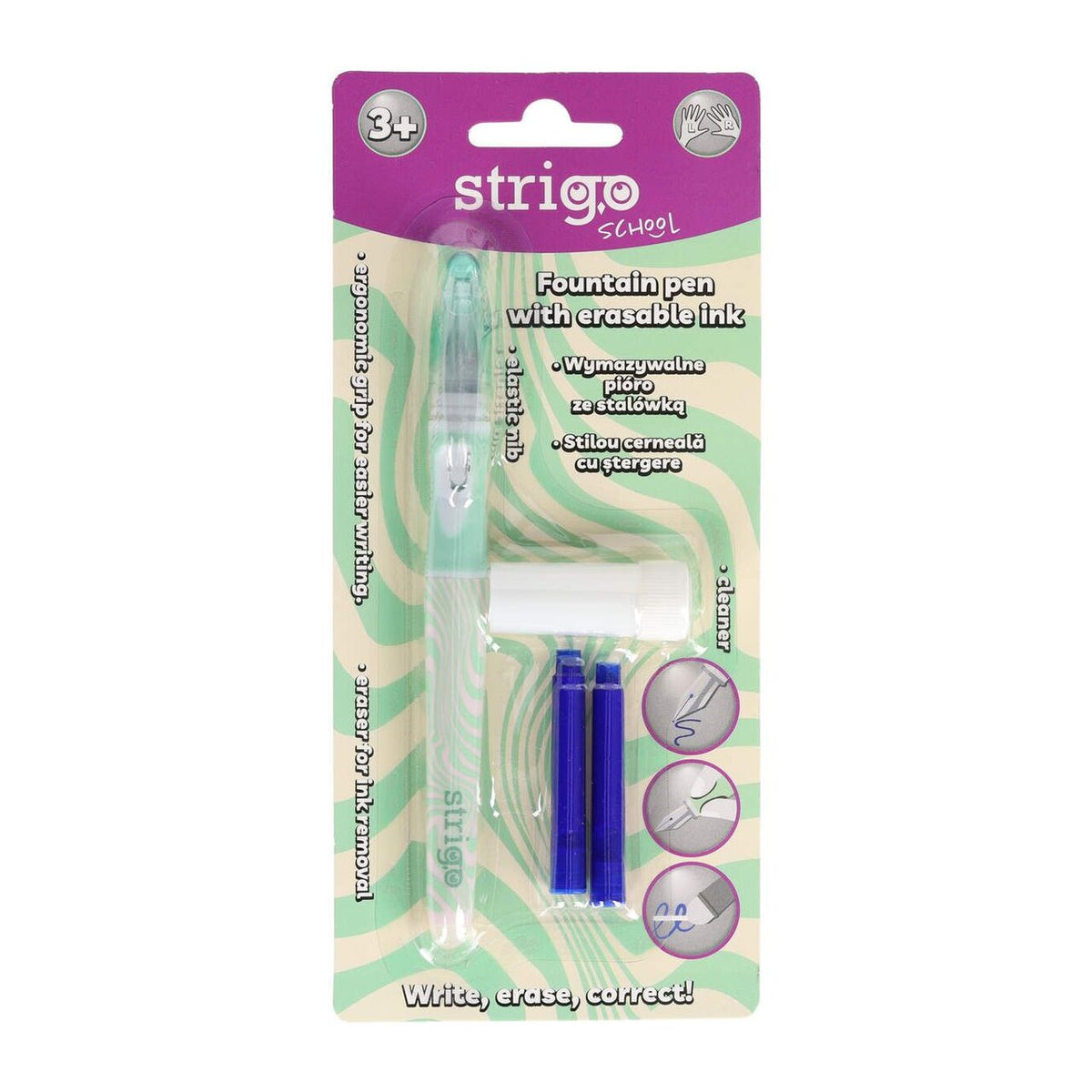 Stilou cu Radieră, 2 Rezerve, Dispozitiv Curățare, SSC467, Strigo