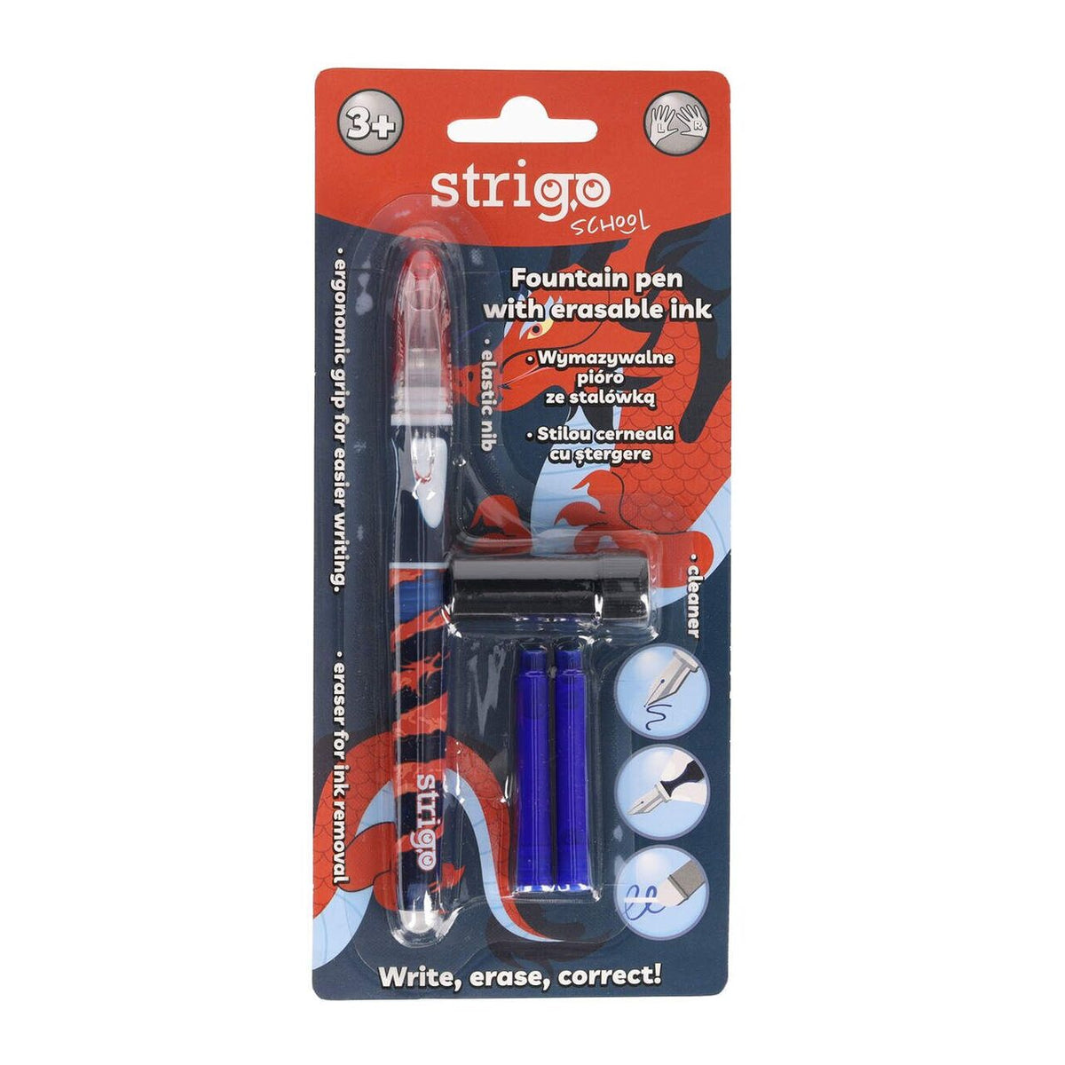 Stilou cu Radieră, 2 Rezerve, Dispozitiv Curățare, SSC474, Strigo