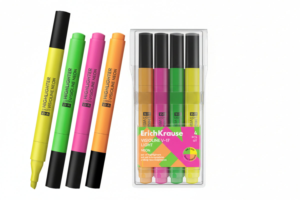 Set Textmarker, V-17, 4 buc / set,  ErichKrause