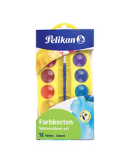 Acuarele Pastilă Junior, 12 culori/set, Pensulă, Pelikan