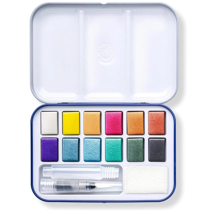 Acuarele, 12 Culori, Metalizate, Cutie Metalică, Staedtler