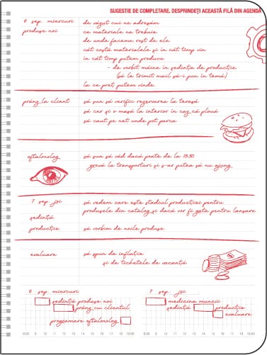 Agendă Nedată,  20.50 x 27 cm, 128 File, Siena, Ego