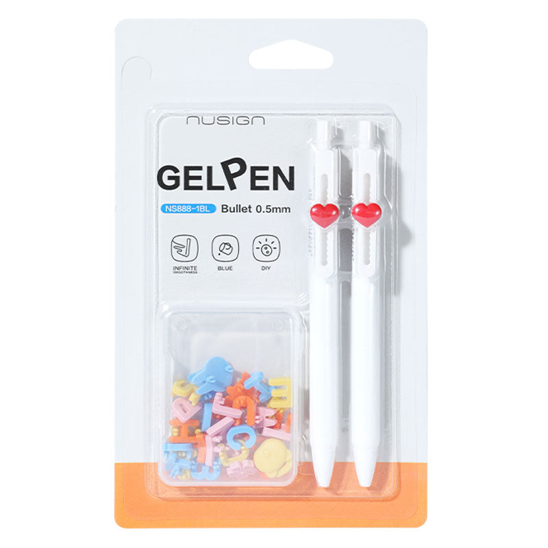 Set 2 Pixuri cu Gel, 0.5 mm, Set Litere 32 Piese, Nusign