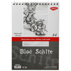 Bloc Schițe, A4 & A3, 30 file, 160 g/mp, Daco